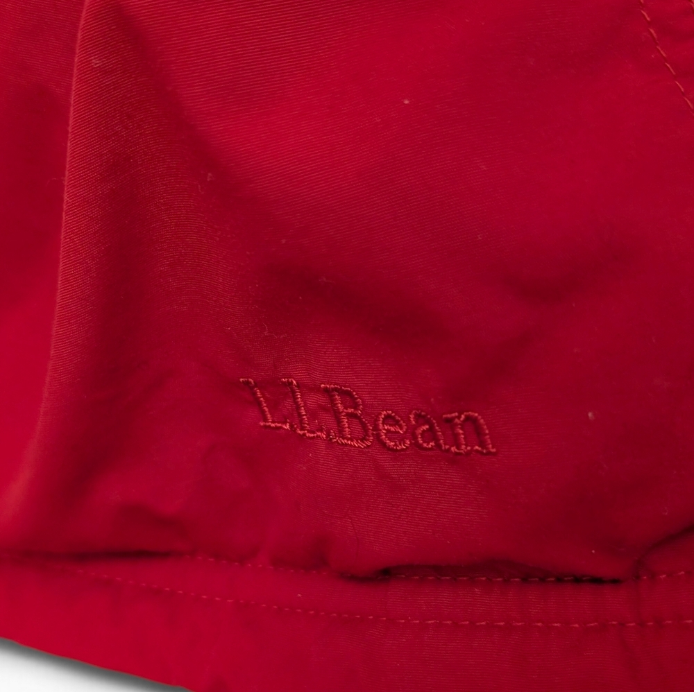 LLBEAN Vintage Red Thinsulate Jacket Anorak Squall Fleece Lined Hooded Large - Picture 14 of 15